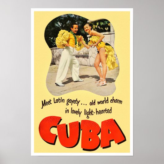 Kuba Vintage Reiseplakat Poster (Vorne)