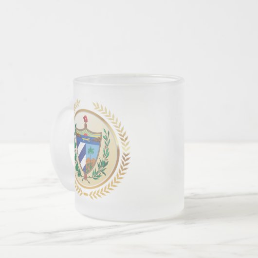 Kuba-Wappen Mattglastasse (Vorderseite Links)