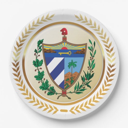 Kuba-Wappen Pappteller (Vorderseite)