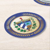 Kuba-Wappen Runder Pappuntersetzer (Angewinkelt)