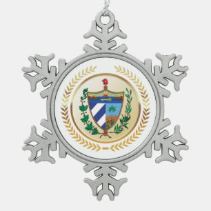 Kuba-Wappen Schneeflocken Zinn-Ornament