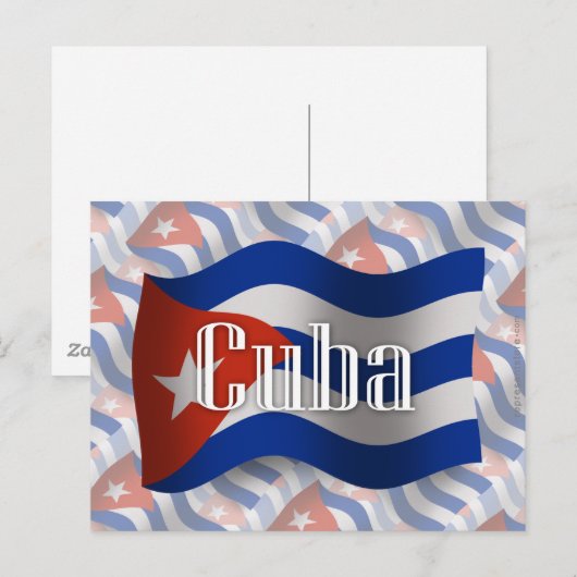Kuba-Wave-Flagge Postkarte (Vorne/Hinten)