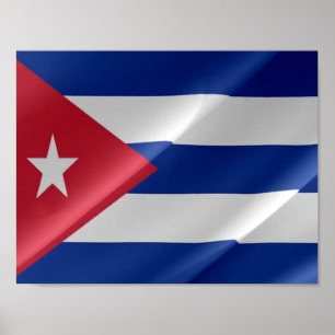 Kuba - Waving Flag - Poster