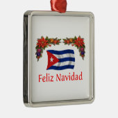 Kuba-Weihnachten Silbernes Ornament (Rechts)