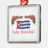 Kuba-Weihnachten Silbernes Ornament (Links)