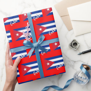 Kuba Wrapping Paper, Red Xmas, kubanische Flaggenp Geschenkpapier