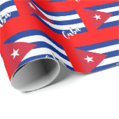 Kuba Wrapping Paper, Red Xmas, kubanische Flaggenp Geschenkpapier (Rolleneckpunkt)