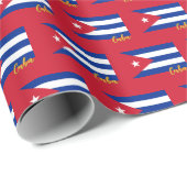 Kuba Wrapping Paper, rot, kubanische Flagge patrio Geschenkpapier (Rolleneckpunkt)