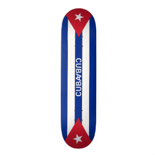 Kubaflaggen und -text skateboard