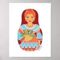 Kuban Sienna Matryoshka Poster