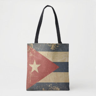 Kubaner gealterte flache Flagge Tasche
