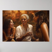 Kubaner trinken mit jüngeren Frauen, die malen Poster (Vorne)