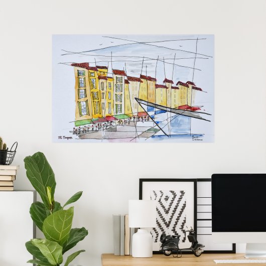 kubanisch Abstrakt | Saint-Tropez, Côte d'Azur Poster (Heimbüro)