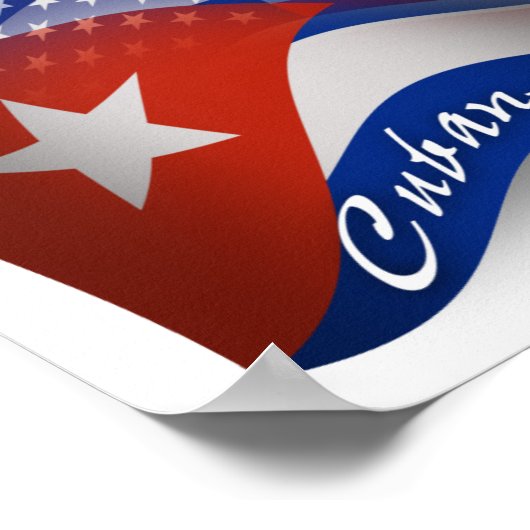 Kubanisch-Amerikanische Wave Flag Poster (Ecke)