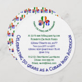 Kubanisch-amerikanisches Kleeblatt Birthday Invita Einladung (Vorne/Hinten)