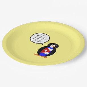 Kubanisch Gesprächspartnerin Penguin Personalisier Pappteller