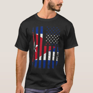 Kubanische amerikanische Flagge Kuba Roots Kuba Am T-Shirt
