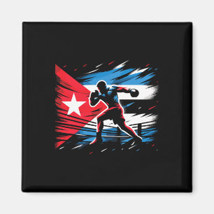 Kubanische Boxmeister Fighter Flag Art Magnet