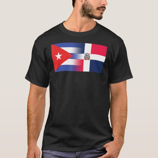 Kubanische dominikanische Flagge Kuba Dominikanisc T-Shirt (Vorderseite)