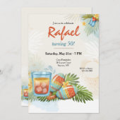 Kubanische Feier  Einladung (Vorne/Hinten)