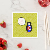 kubanische Flag Holiday Frau Penguin Gespräch Serviette (Beispiel)