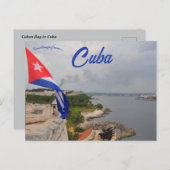 Kubanische Flagge auf einem Fort in Kuba Postkarte (Vorne/Hinten)