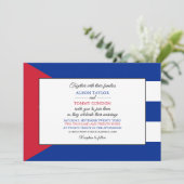 Kubanische Flagge, Flagge Kubas Hochzeit Einladung (Stehend Vorderseite)