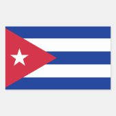 Kubanische Flagge, Flagge Kubas Rechteckiger Aufkleber (Vorderseite)