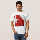 Kubanische Flagge Grunge 4 TShirt (Vorne ganz)