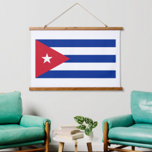 kubanische Flagge, Havanna, Fidel Castro, Che Guev Wandteppich Mit Holzrahmen