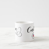 kubanische Flagge Herz, kubanische Flagge im Herze Espressotasse (Vorderseite)