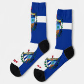 Kubanische Flagge Patriotisch, Nachhaltiges Kuba P Socken (Linkes Detail)