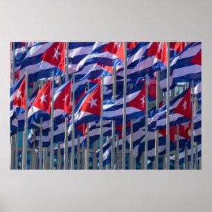 Kubanische Flaggen, Habana, Kuba Poster