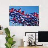 Kubanische Flaggen wellen Poster (Heimbüro)