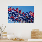 Kubanische Flaggen wellen Poster (Küche)