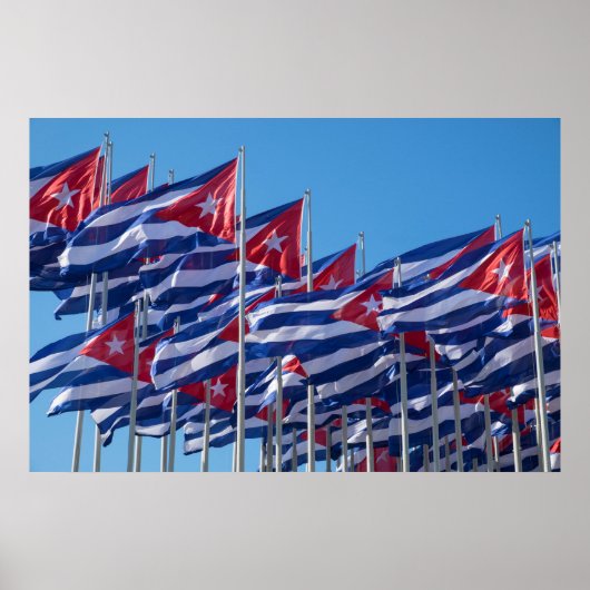 Kubanische Flaggen wellen Poster (Vorne)