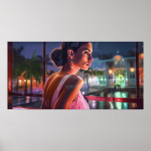 Kubanische Frau sieht Miami-Malerei aus Poster (Vorne)