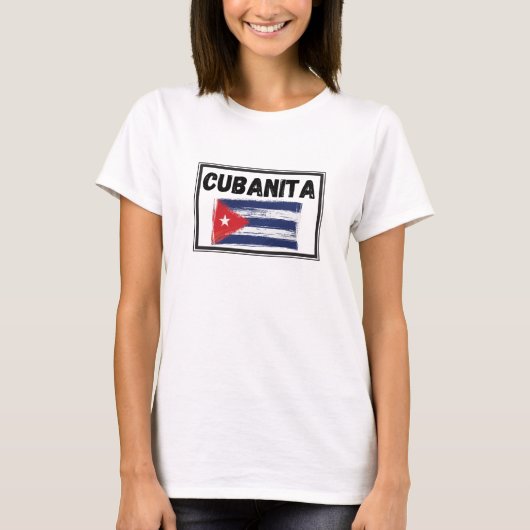 kubanische Girl-Flagge T-Shirt (Vorderseite)
