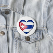 Kubanische Herz-Flagge auf Weiß Button (Beispiel)