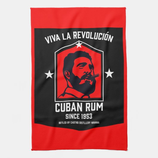 Kubanische Libre Rum Drinkers Revolution Geschirrtuch (Vertikal)