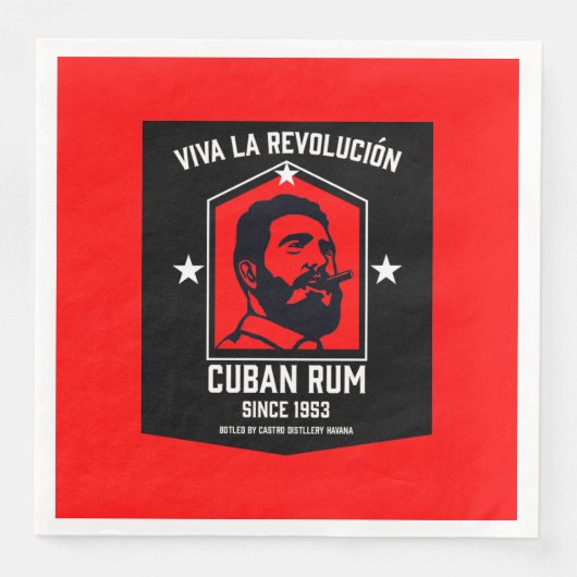Kubanische Libre Rum Drinkers Revolution Serviette (Vorderseite)
