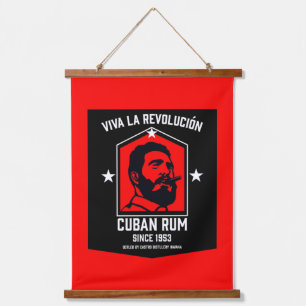 Kubanische Libre Rum Drinkers Revolution Wandteppich Mit Holzrahmen
