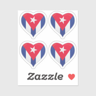 kubanische Liebe-Fahne-Herzensticker Aufkleber