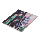 Kubanische Oldtimer-Straßen-Szene in Havana Kuba Fliese (Seite)