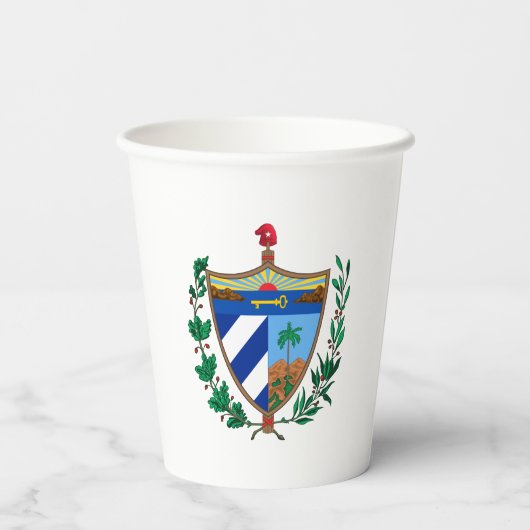 Kubanische Papiertücher mit Fahne Pappbecher (Rückseite)