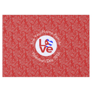 Kubanische rote LOVE-Flagge personalisiert Tischdecke