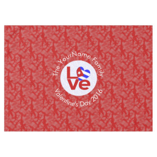 Kubanische rote LOVE-Flagge personalisiert Tischdecke