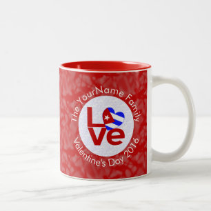 Kubanische rote LOVE-Flagge personalisiert Zweifarbige Tasse