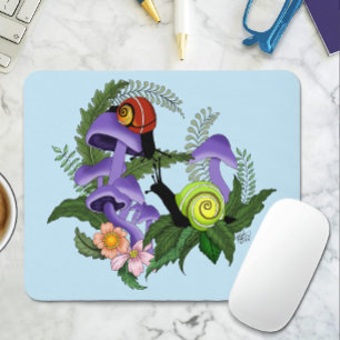 Kubanische Schnecken Lila Pilze Mousepad