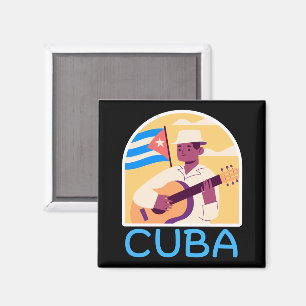 Kubanische Vintage-Musik Kuba-Flagge Magnet